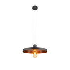 LALU® SET, Candeeiro suspenso, Base E27, PLATE 33, comprimento pendente 200 cm, Lâmpadas incluídas, preto