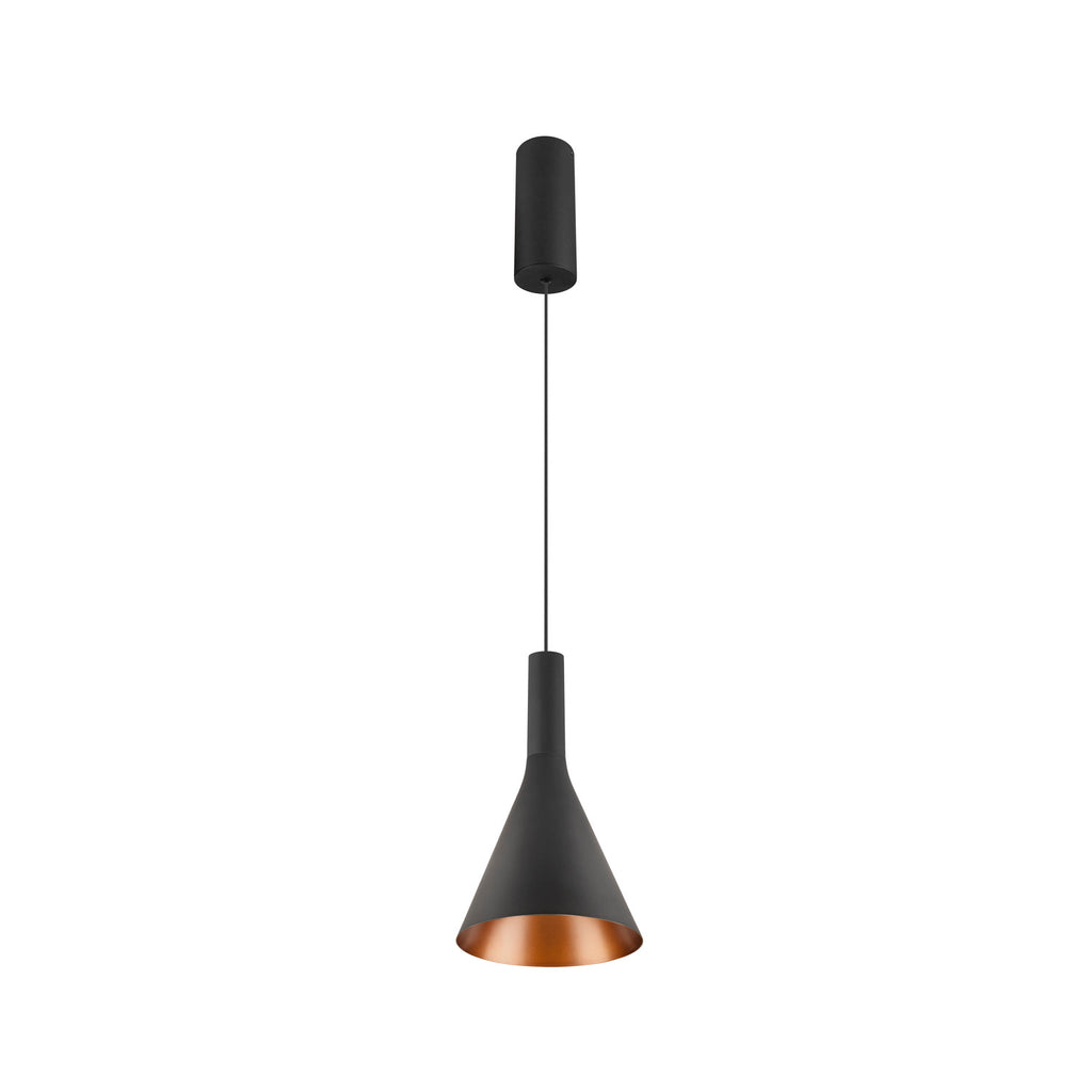 LALU® SET, Candeeiro suspenso, Base LED, CONE 15, PHASE, Comprimento pendente 200 cm, 2700/3000 K, 40°, preto