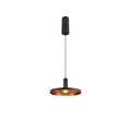 LALU® SET, Candeeiro suspenso, Base LED, PLATE 22, PHASE, Comprimento pendente 200 cm, 2700/3000 K, 40°, preto