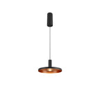 LALU® SET, Candeeiro suspenso, Base LED, PLATE 22, PHASE, Comprimento pendente 200 cm, 2700/3000 K, 40°, preto
