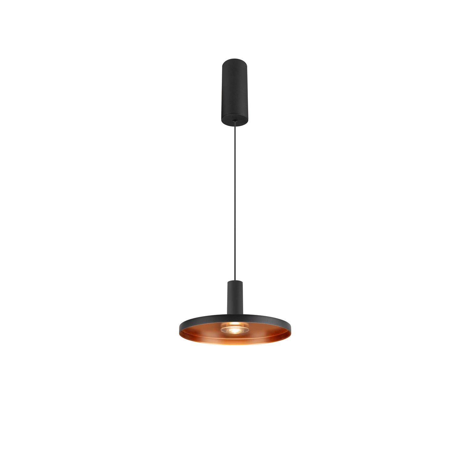LALU® SET, Candeeiro suspenso, Base LED, PLATE 22, PHASE, Comprimento pendente 200 cm, 2700/3000 K, 40°, preto