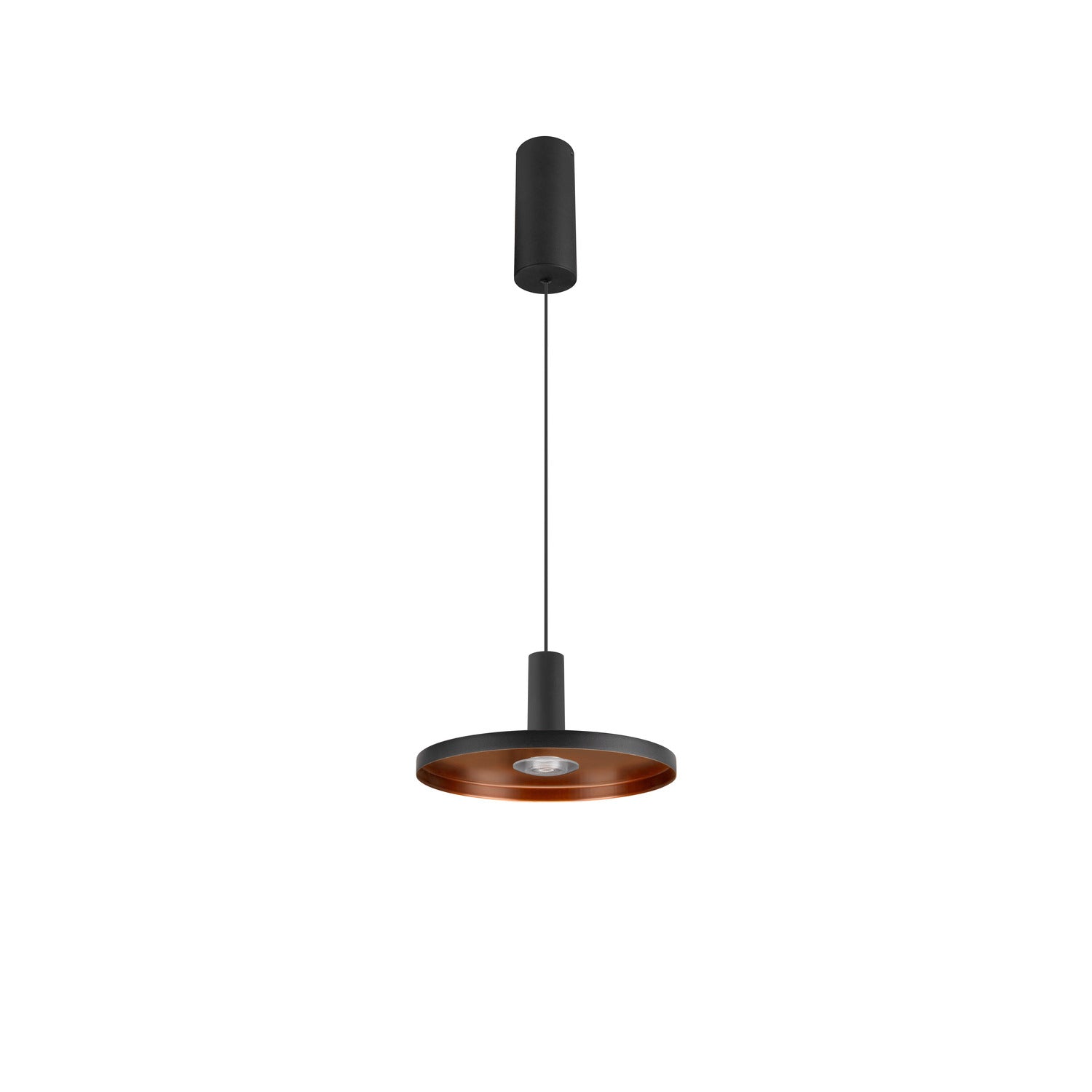 LALU® SET, Candeeiro suspenso, Base LED, PLATE 22, PHASE, Comprimento pendente 200 cm, 2700/3000 K, 40°, preto