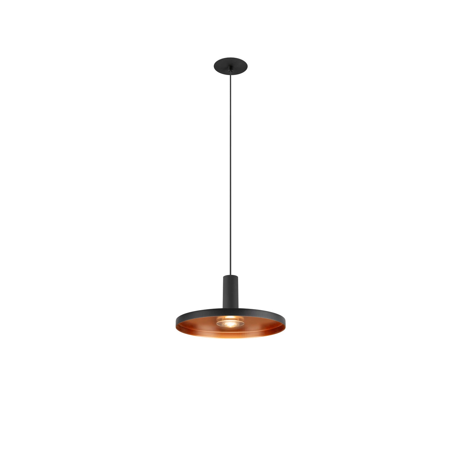 LALU® SET, Candeeiro suspenso, Base LED, PLACA 22, PHASE, Embutido, Comprimento pendente 200 cm, 2700/3000 K, 40°, preto
