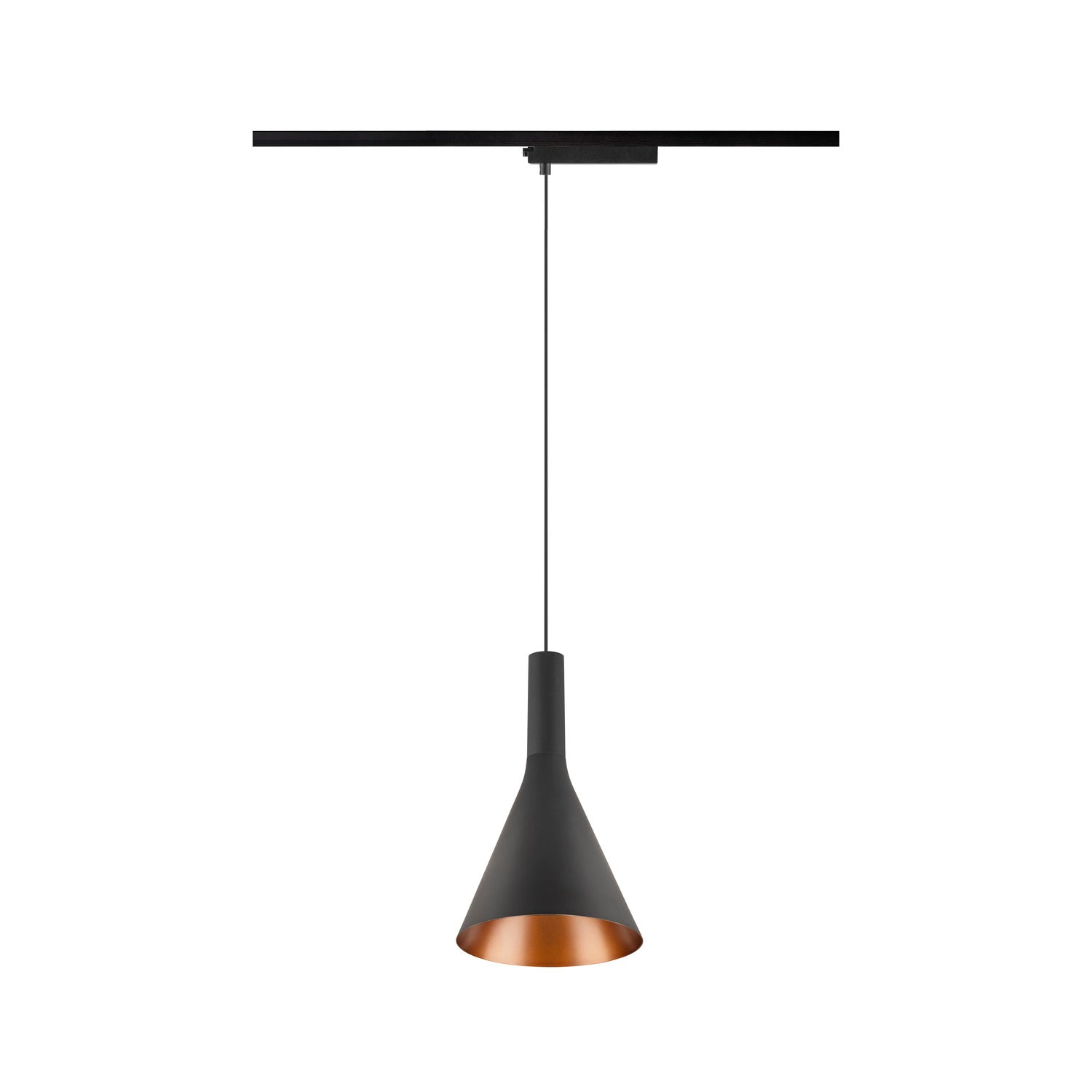 LALU® SET, 1~ Candeeiro suspenso, Base LED, CONE 15, PHASE, Comprimento do pendente 200 cm, 2700/3000K, 40°, preto