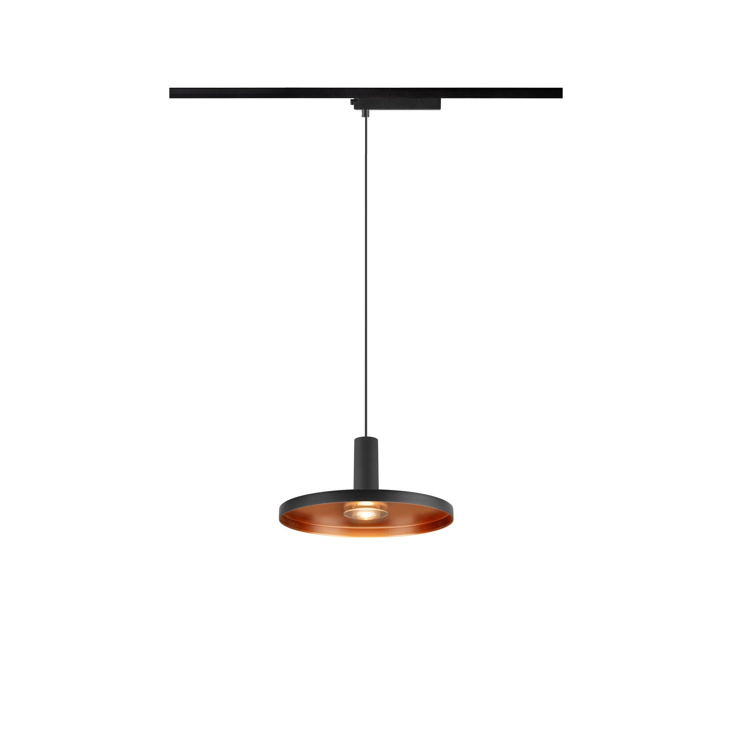LALU® SET, 1~ Candeeiro suspenso, Base LED, PLATE 22, PHASE, Comprimento pendente 200 cm, 2700/3000K, 40°, preto