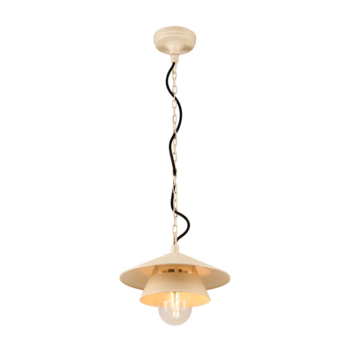 SEJERO, Lâmpada pendente, E27, Comprimento pendente 49,1 cm, 1 x máximo 15 L, bege