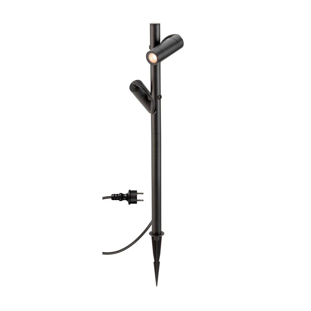 HELIA SLIM Pole, dupla, luminária de pé LED para exterior, IP65, 2200 K, preta