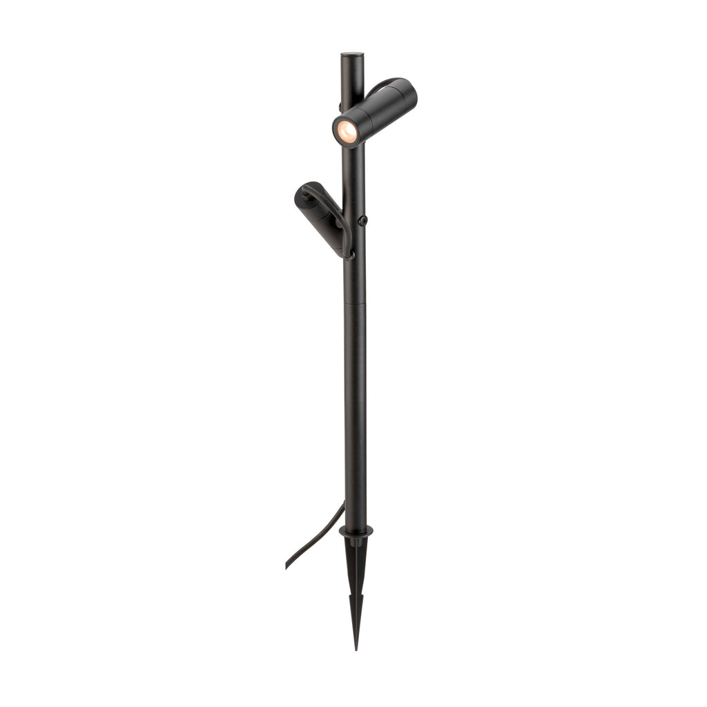 HELIA SLIM Pole, dupla, luminária de pé LED para exterior, IP65, 2200 K, preta