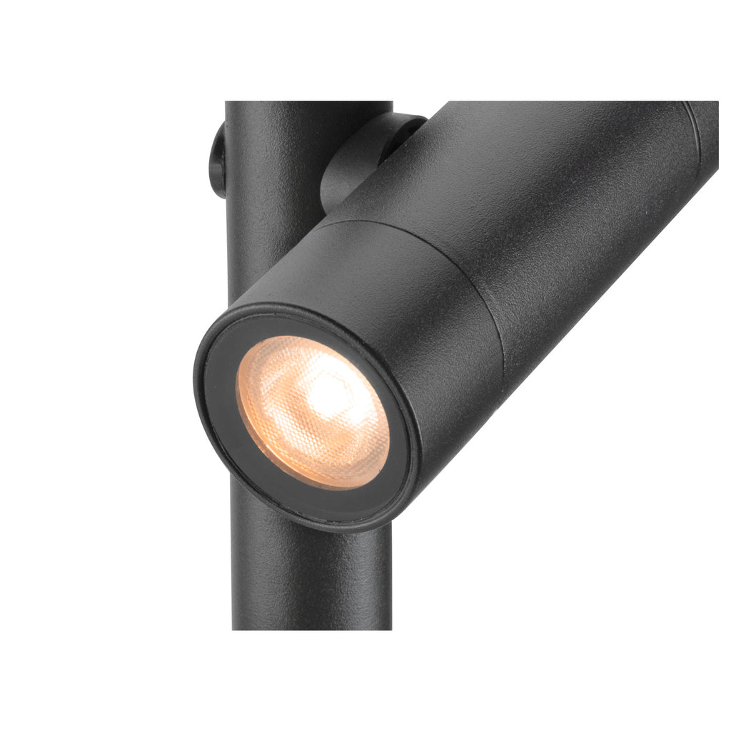 HELIA SLIM Pole, dupla, luminária de pé LED para exterior, IP65, 2200 K, preta