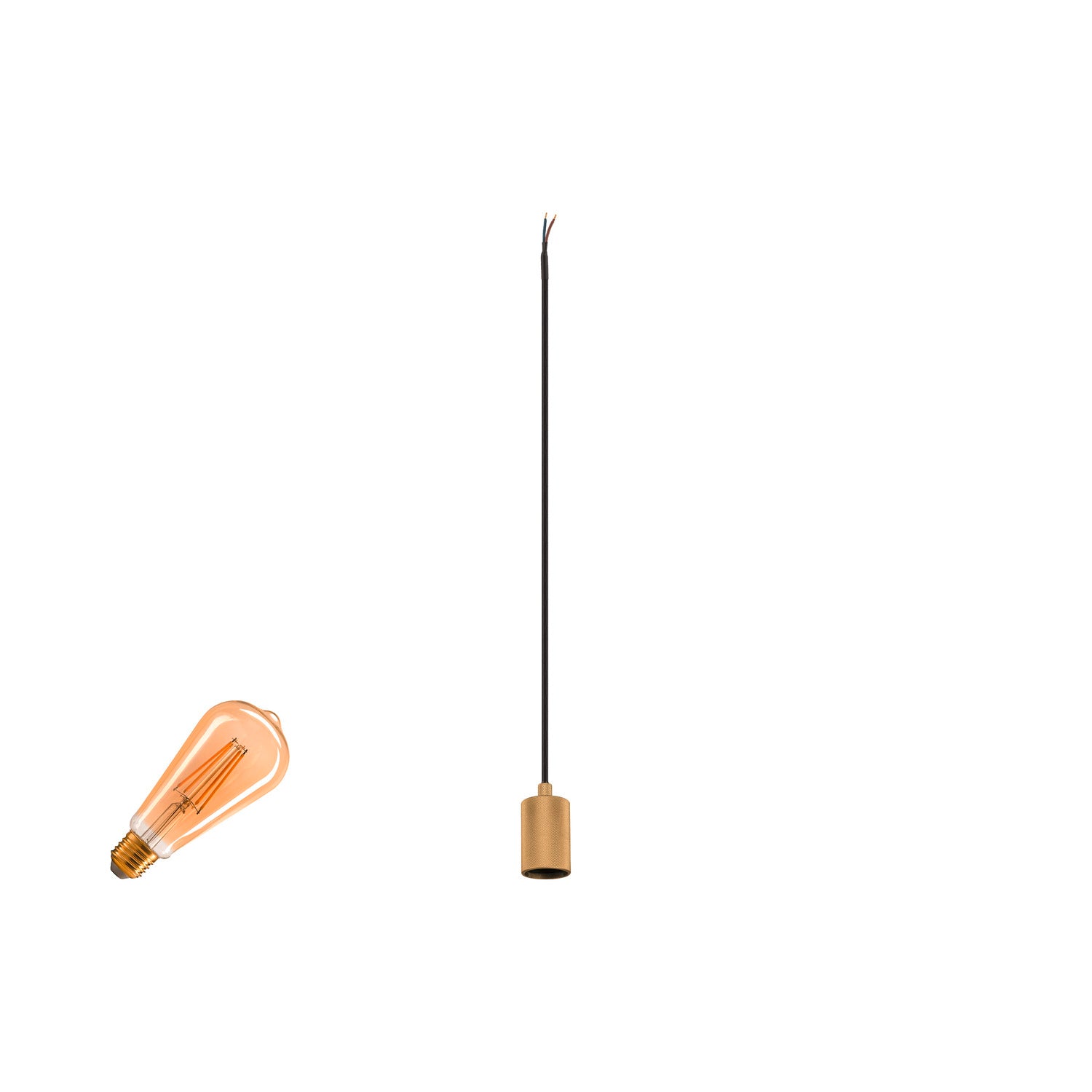 FITU LAMP SET, PD, RIBBED, Luminária pendente 1~, E27, 2500 K, PHASE, 320°, dourado