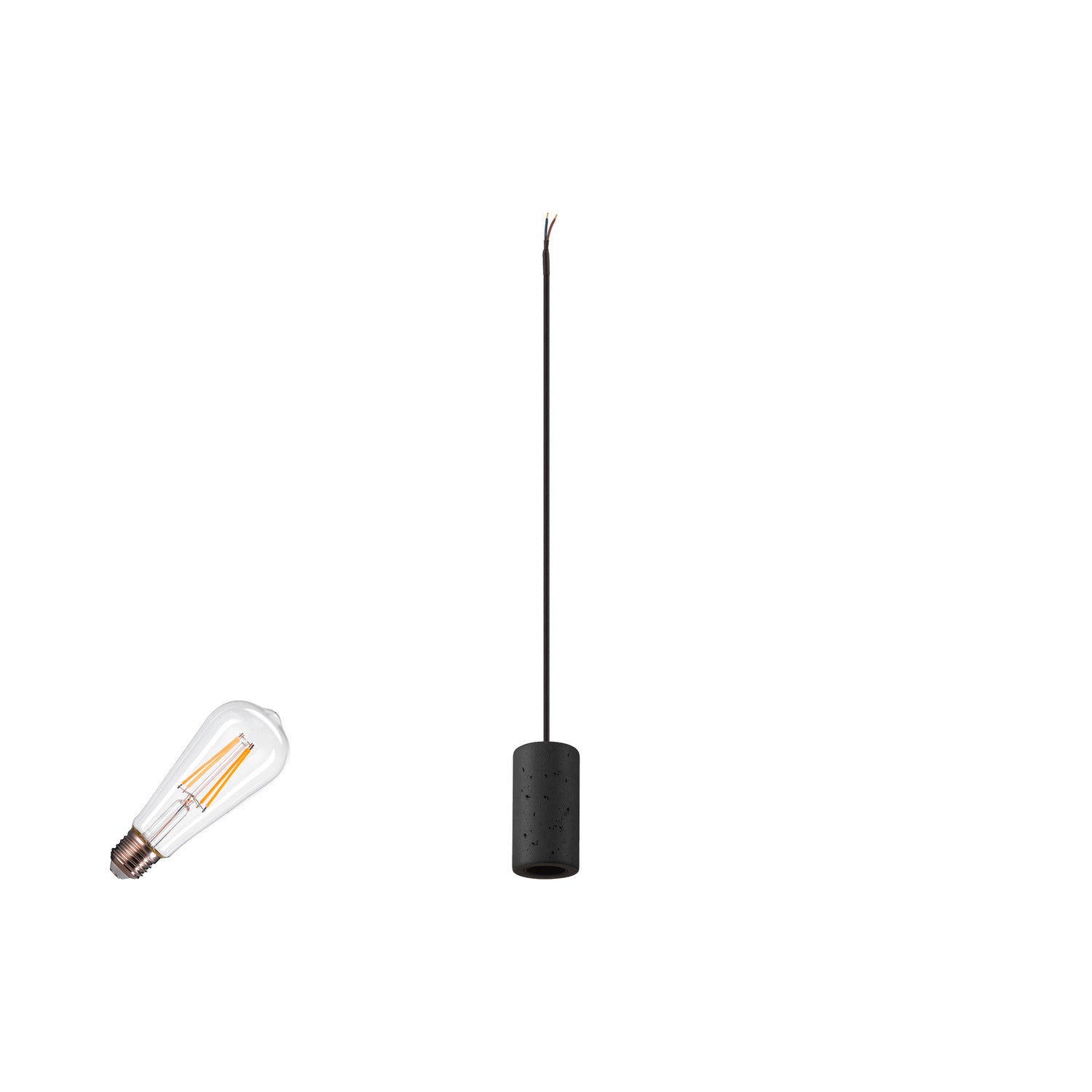 FITU LAMP SET, PD, STONE, 1~ Luminária pendente, E27, 2700 K, PHASE, 320°, preto