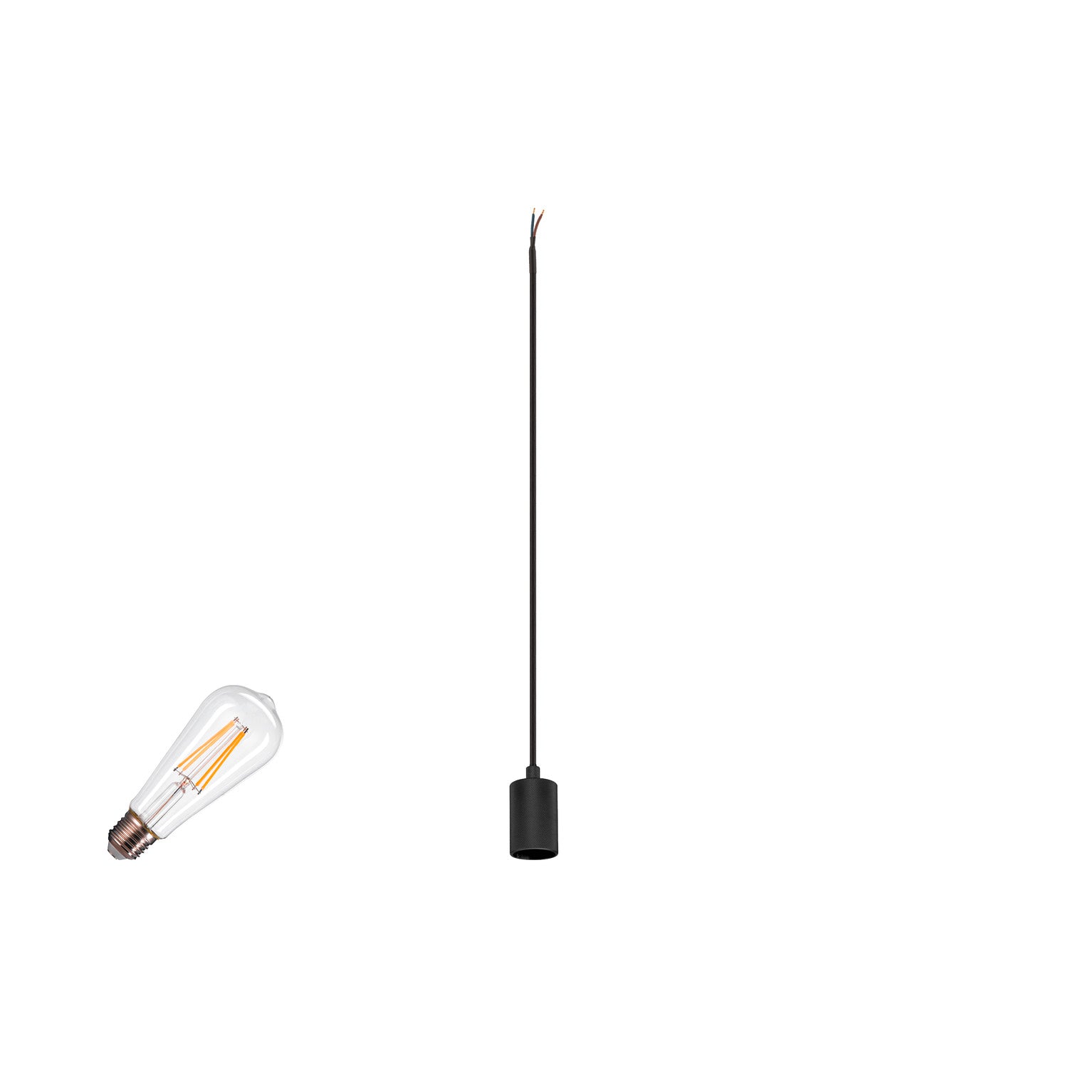 FITU LAMP SET, PD, RIBBED, 1~ Luminária pendente, E27, 2700 K, PHASE, 320°, preto