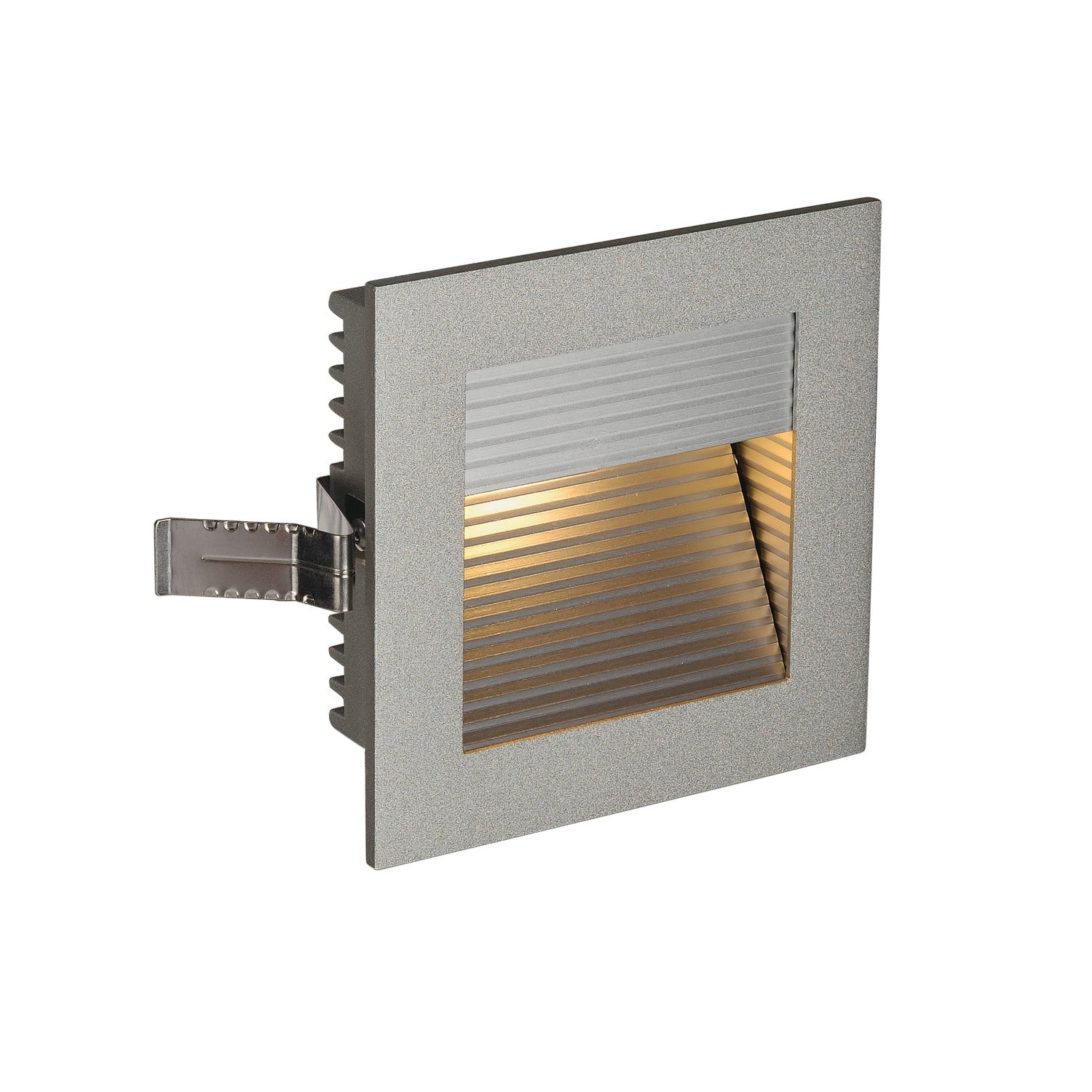 FRAME CURVE, luminária de embutir, LED, 3000 K, angular, cinzento prateado, incl. molas lamelares