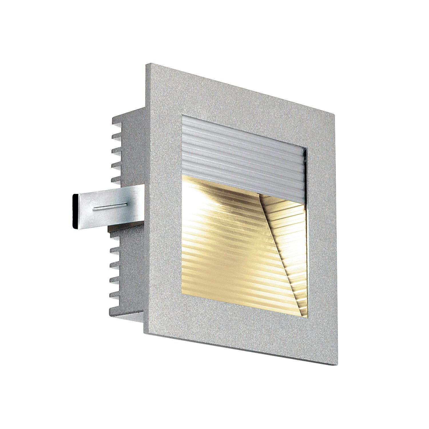 FRAME CURVE, luminária de embutir, LED, 3000 K, angular, cinzento prateado, incl. molas lamelares