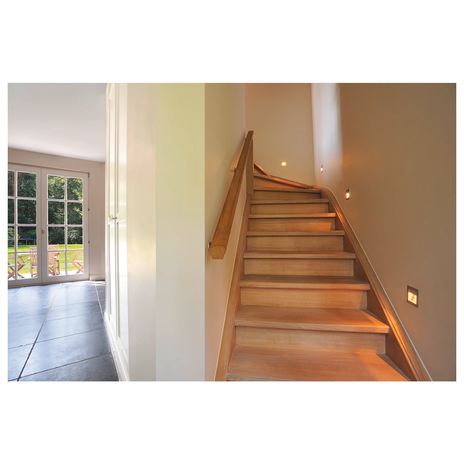 FRAME CURVE, luminária de embutir, LED, 3000 K, angular, cinzento prateado, incl. molas lamelares
