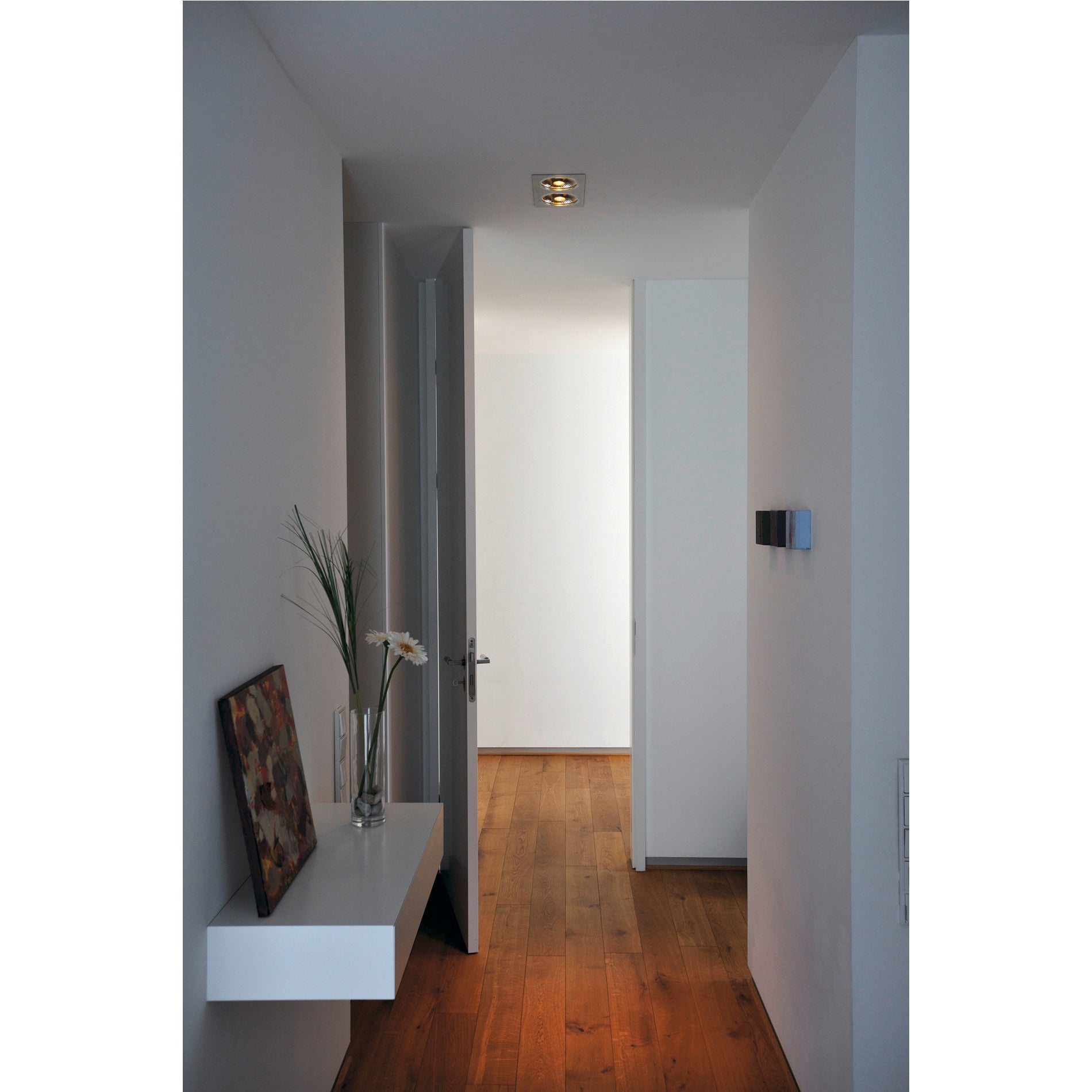 NEW TRIA 2, luminária de embutir, duas lâmpadas, QPAR111, retangular, alumínio escovado, máx. 150 W, incl. molas