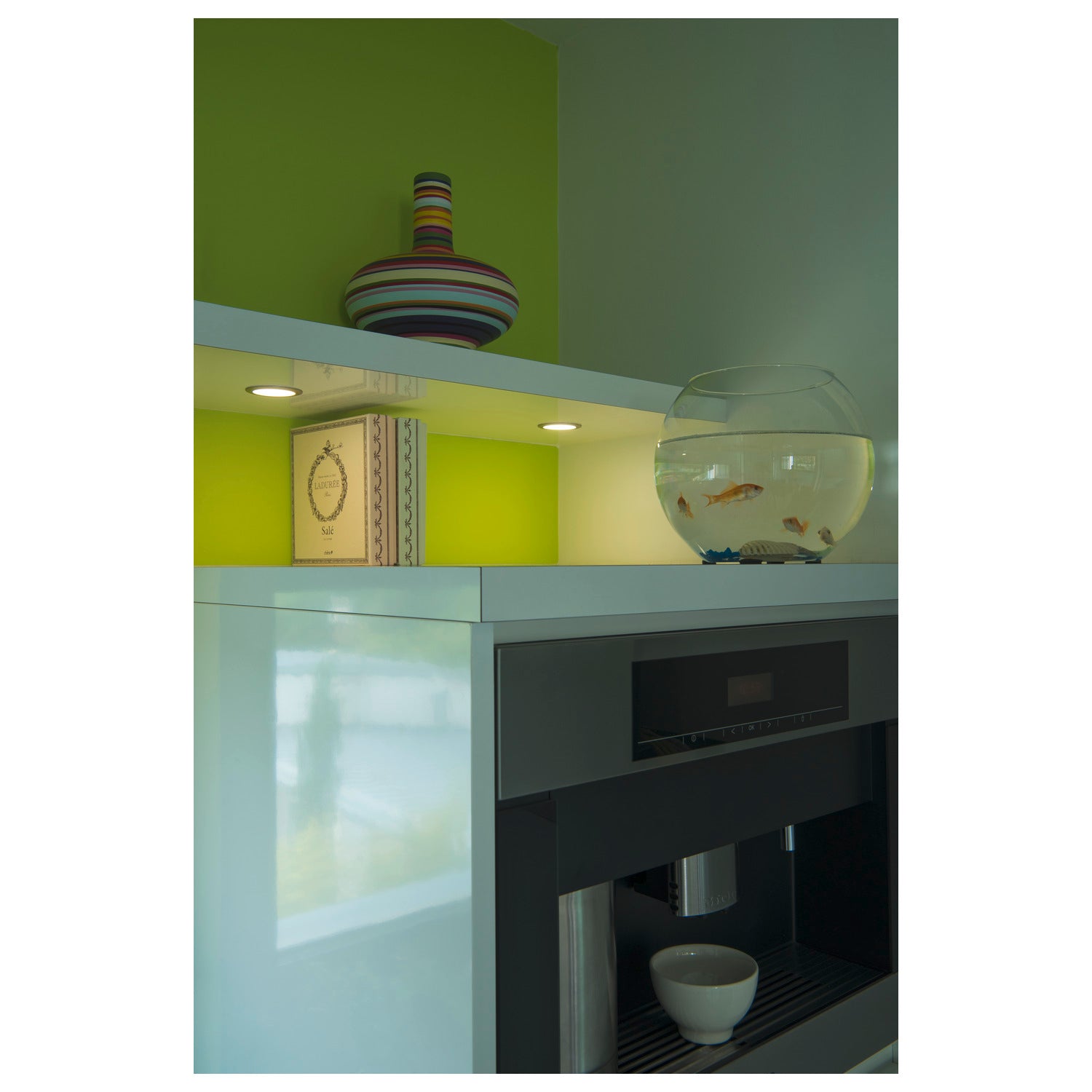 DL 126, luminária de embutir, LED, 3000 K, redonda, metal escovado, 2,8 W, incl. molas lamelares