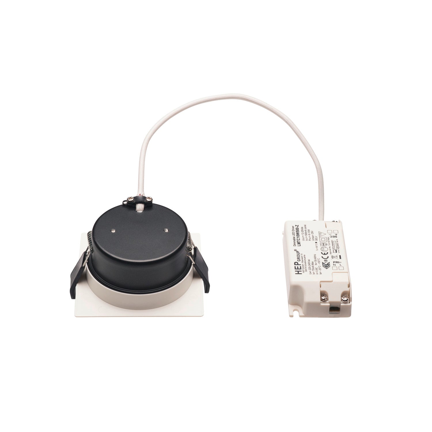 VERLUX, luminária de embutir, LED, 3000 K, branco matizado, C/L/A 8,5/8,5/4,5 cm, 10 W