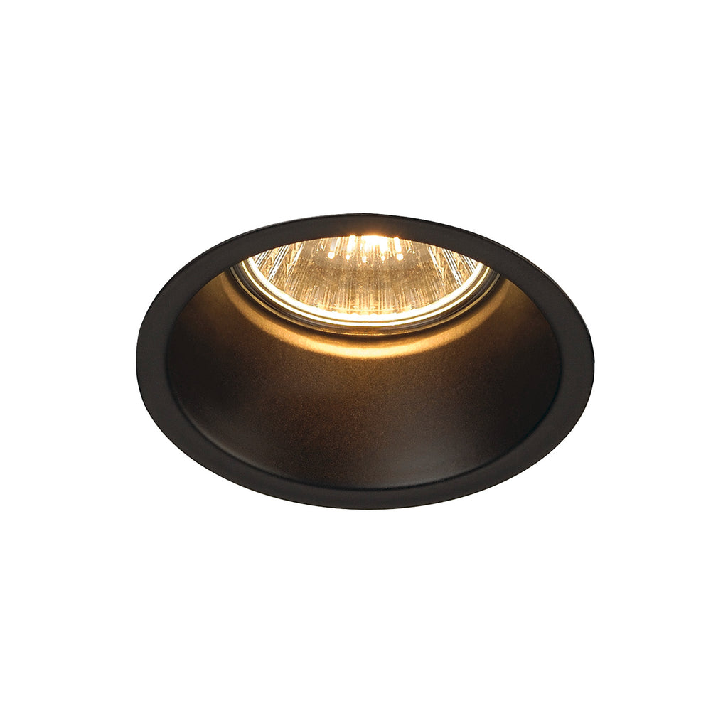 HORN 1, luminária de embutir, QPAR51, uma lâmpada, redonda, prato matizado, máx. 50 W, incl. molas