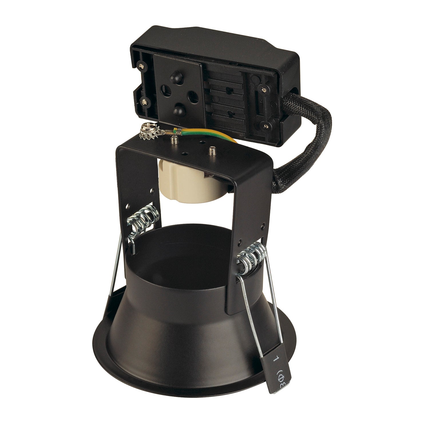 HORN 1, luminária de embutir, QPAR51, uma lâmpada, redonda, prato matizado, máx. 50 W, incl. molas