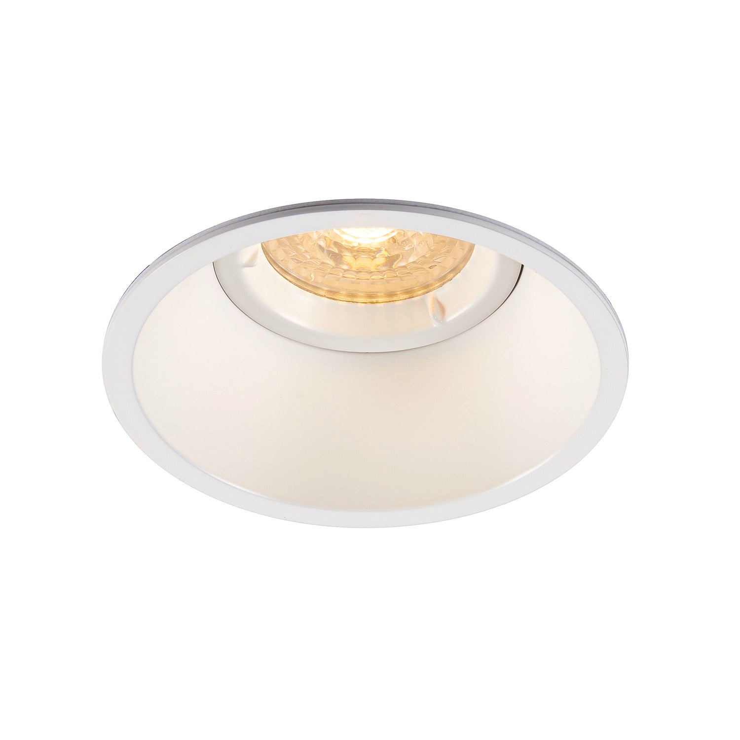 HORN-O, luminária de embutir, QPAR51, redonda, branco matizado, máx. 25 W, incl. molas