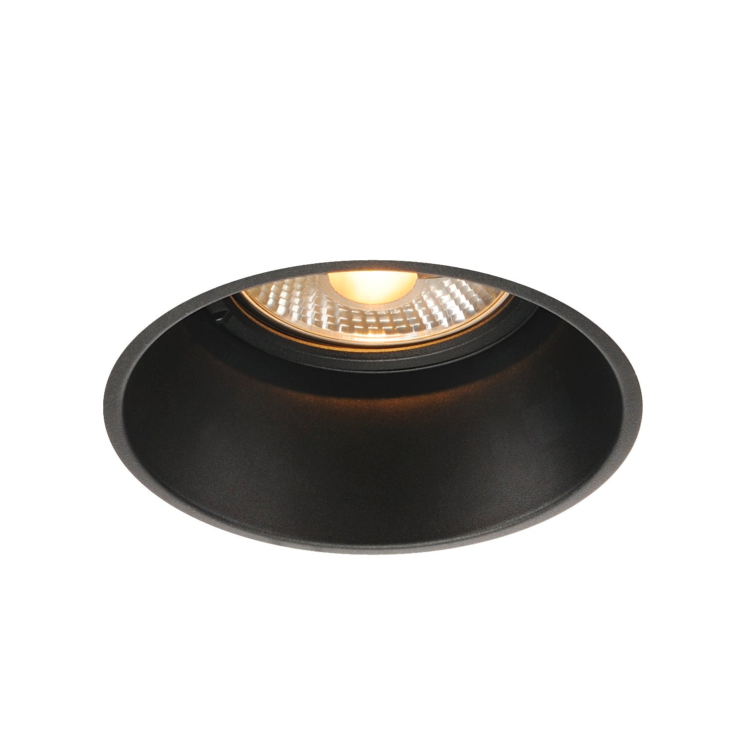 HORN-T, luminária de embutir, QPAR111, redonda, preto, máx. 75 W