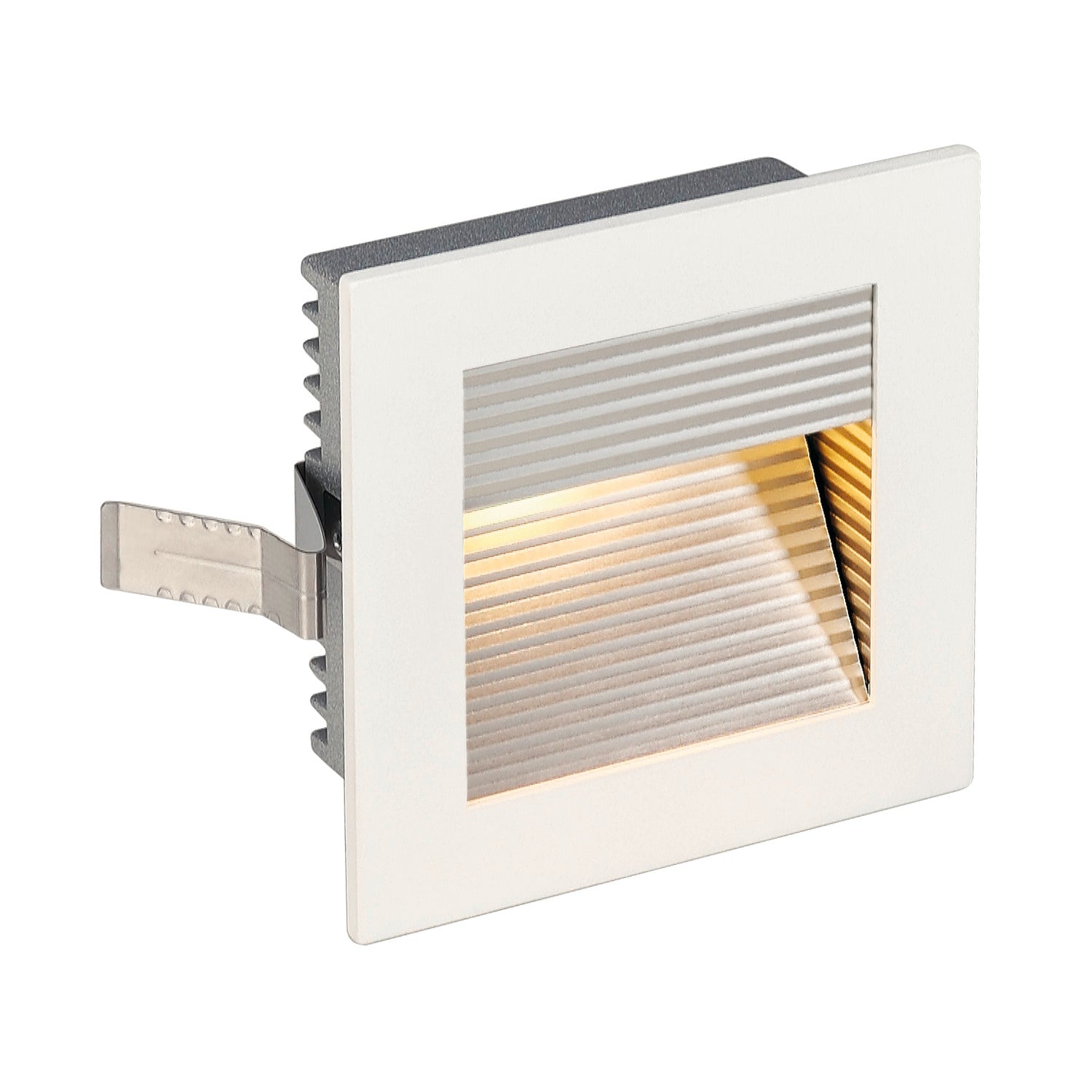 FRAME CURVE, luminária de embutir, LED, 3000 K, angular, branco matizado, incl. molas lamelares