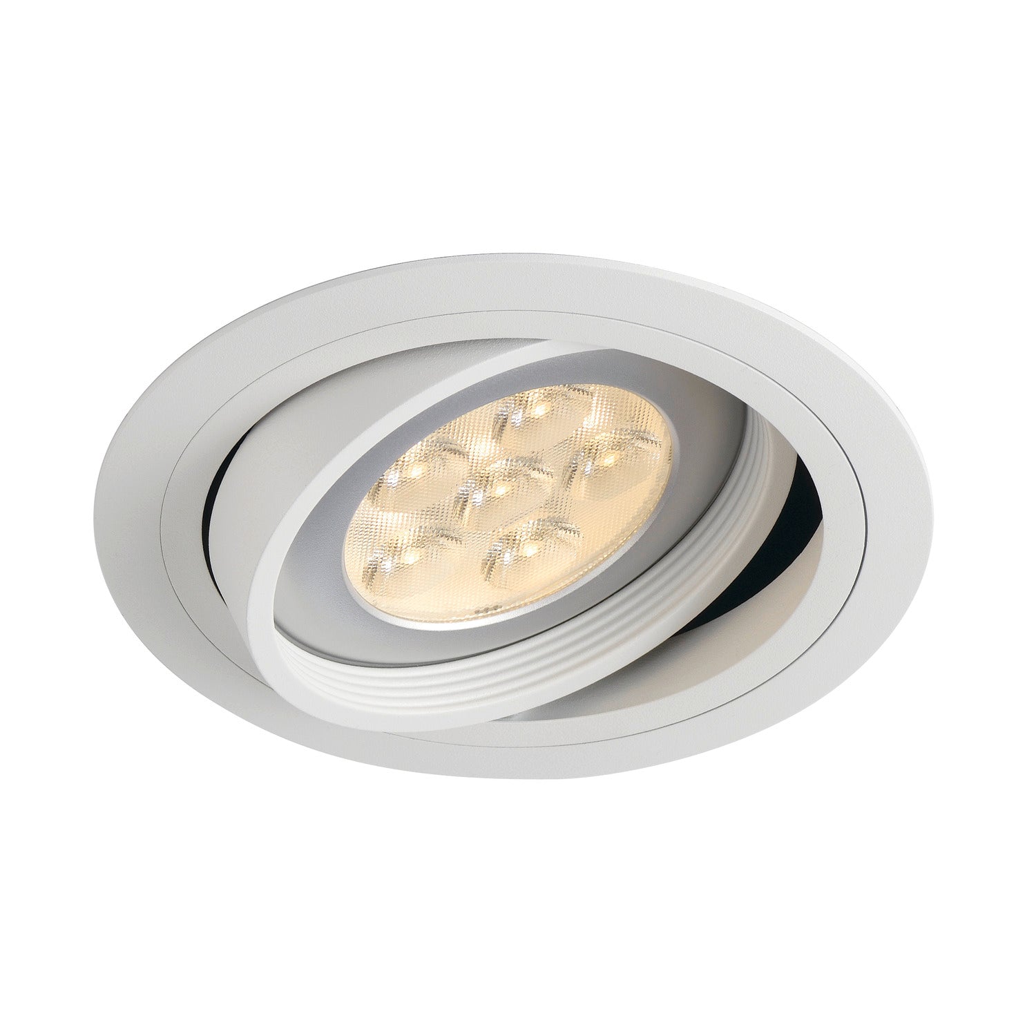 NEW TRIA 1, luminária de embutir, uma lâmpada, QPAR111, redonda, branco matizado, máx. 75 W, incl. molas lamelares