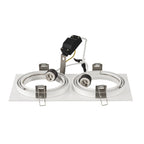 NEW TRIA 2, luminária de embutir, duas lâmpadas, QPAR111, retangular, branco matizado, máx. 150 W, incl. molas