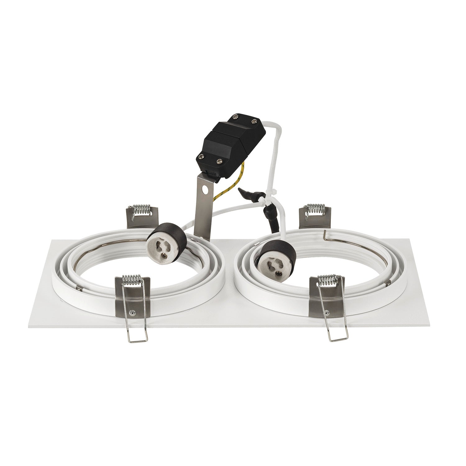 NEW TRIA 2, luminária de embutir, duas lâmpadas, QPAR111, retangular, branco matizado, máx. 150 W, incl. molas