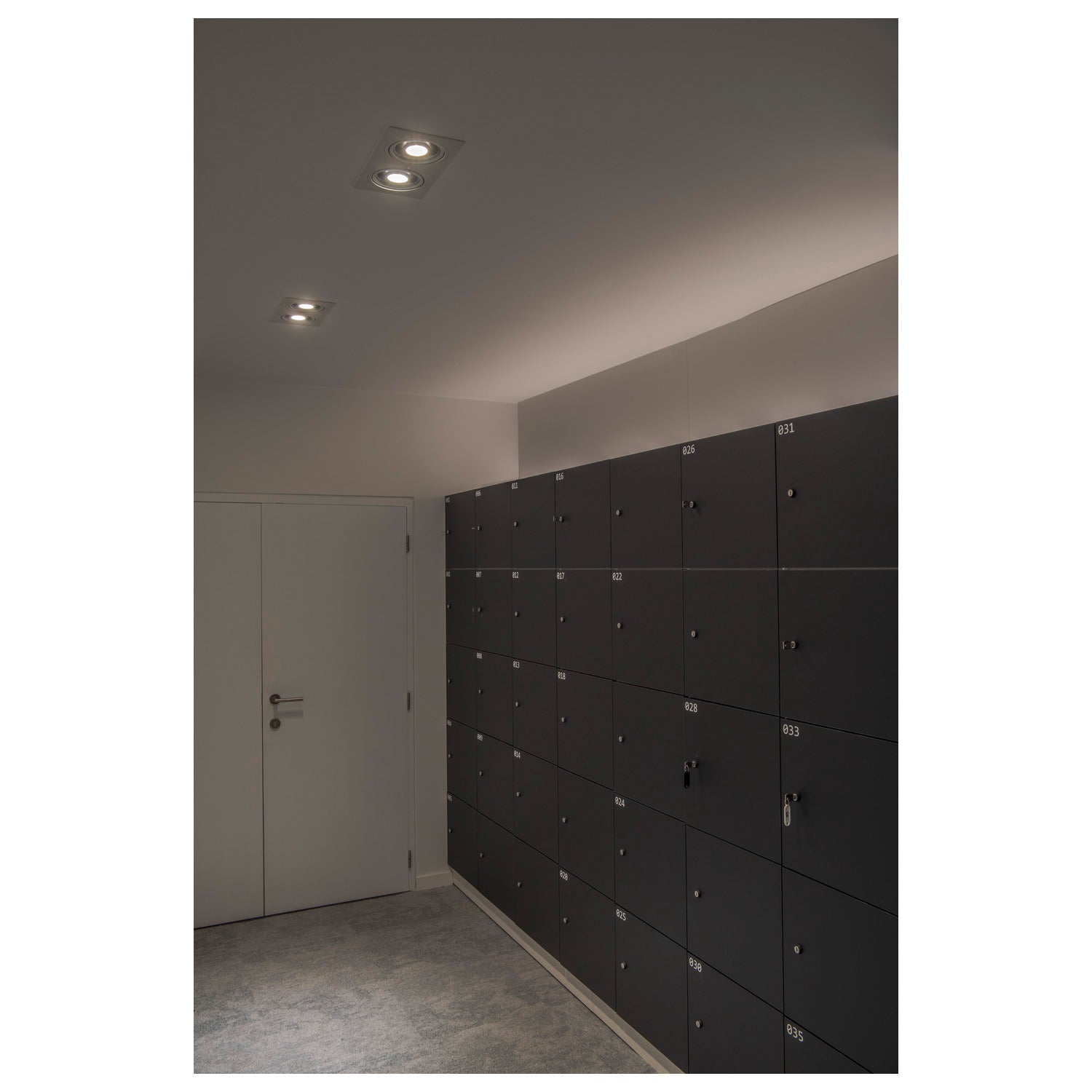 NEW TRIA 2, luminária de embutir, duas lâmpadas, QPAR111, retangular, branco matizado, máx. 150 W, incl. molas