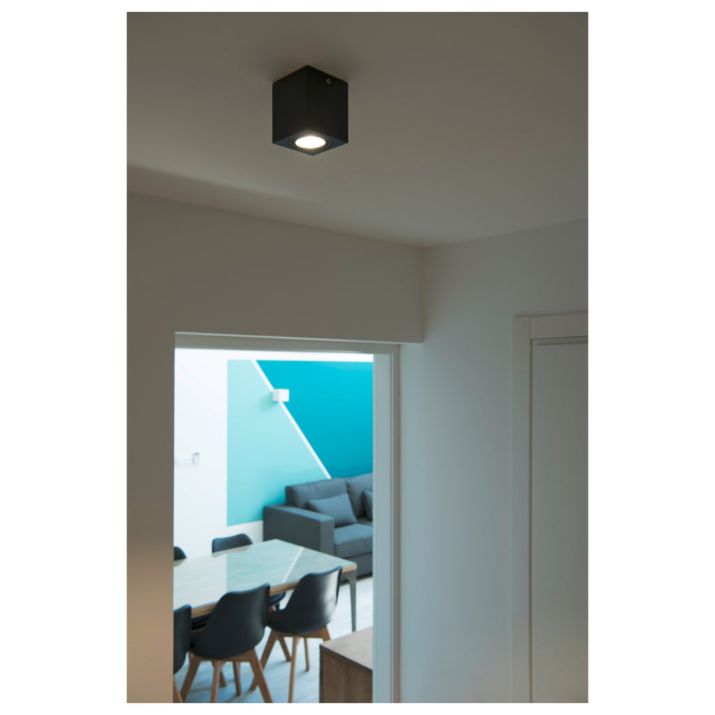 TRILEDO SQUARE CL, luminária de teto, LED, 3000 K, redonda, preto matizado, refletor de 38°, 6, 2 W, incl. unidade de alimentação
