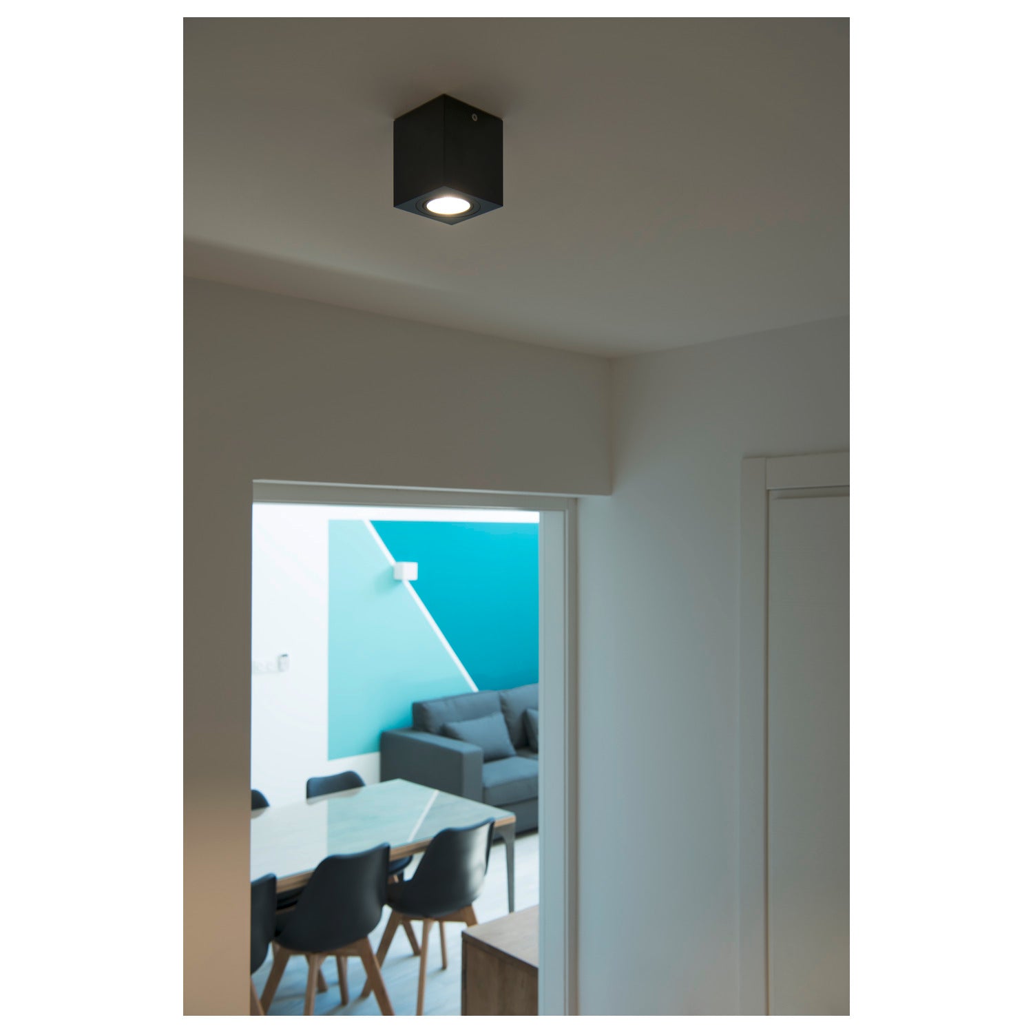 TRILEDO SQUARE CL, luminária de teto, LED, 3000 K, redonda, preto matizado, refletor de 38°, 6, 2 W, incl. unidade de alimentação