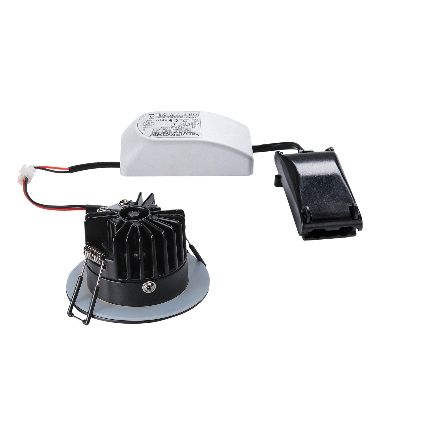 PATTA-I, luminária de embutir, LED, 3000 K, redonda, preto matizado, 38°, incl. unidade de alimentação