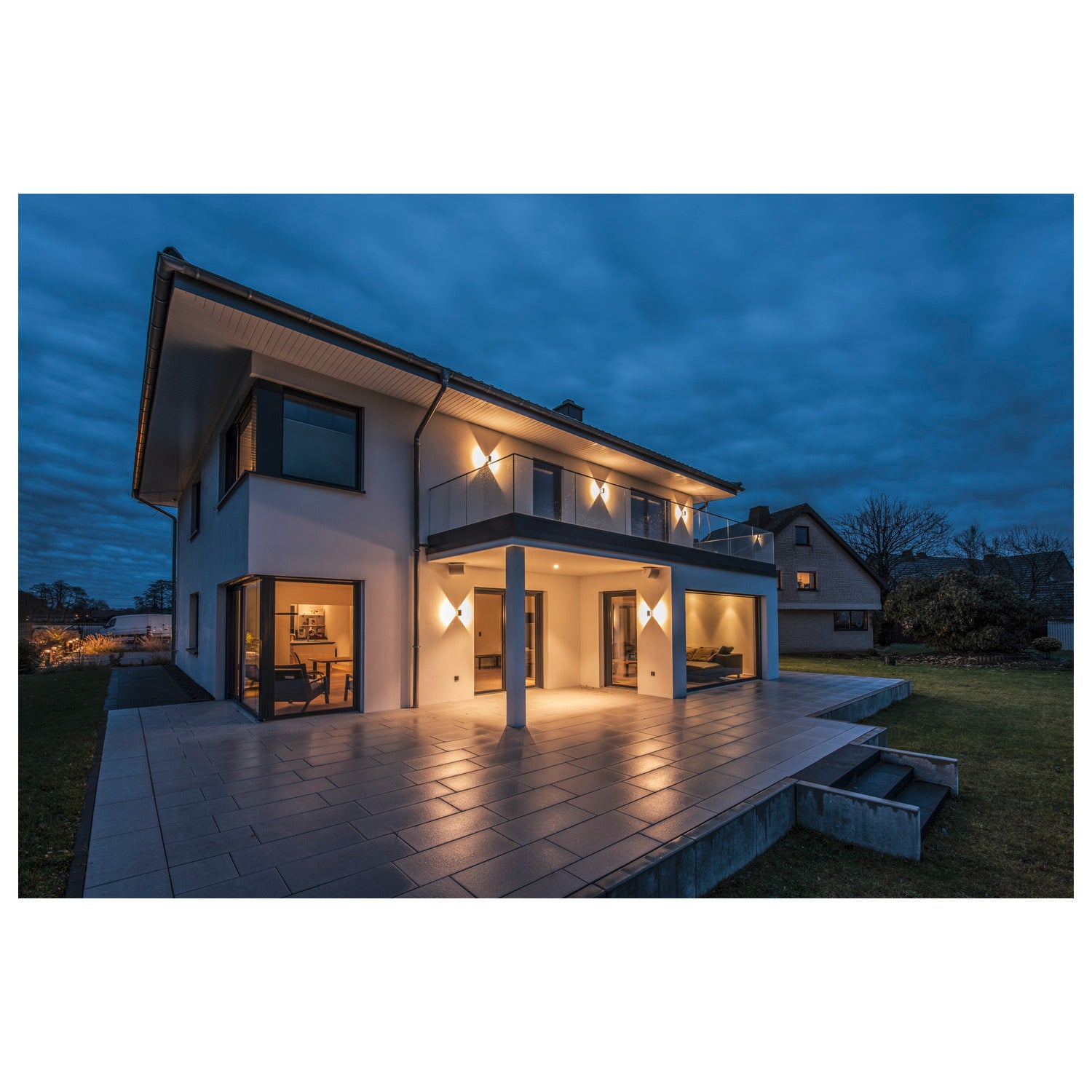 LOGS WALL, luminária de parede para exteriores, LED, 3000 K, IP65, angular, antracite, 8 W