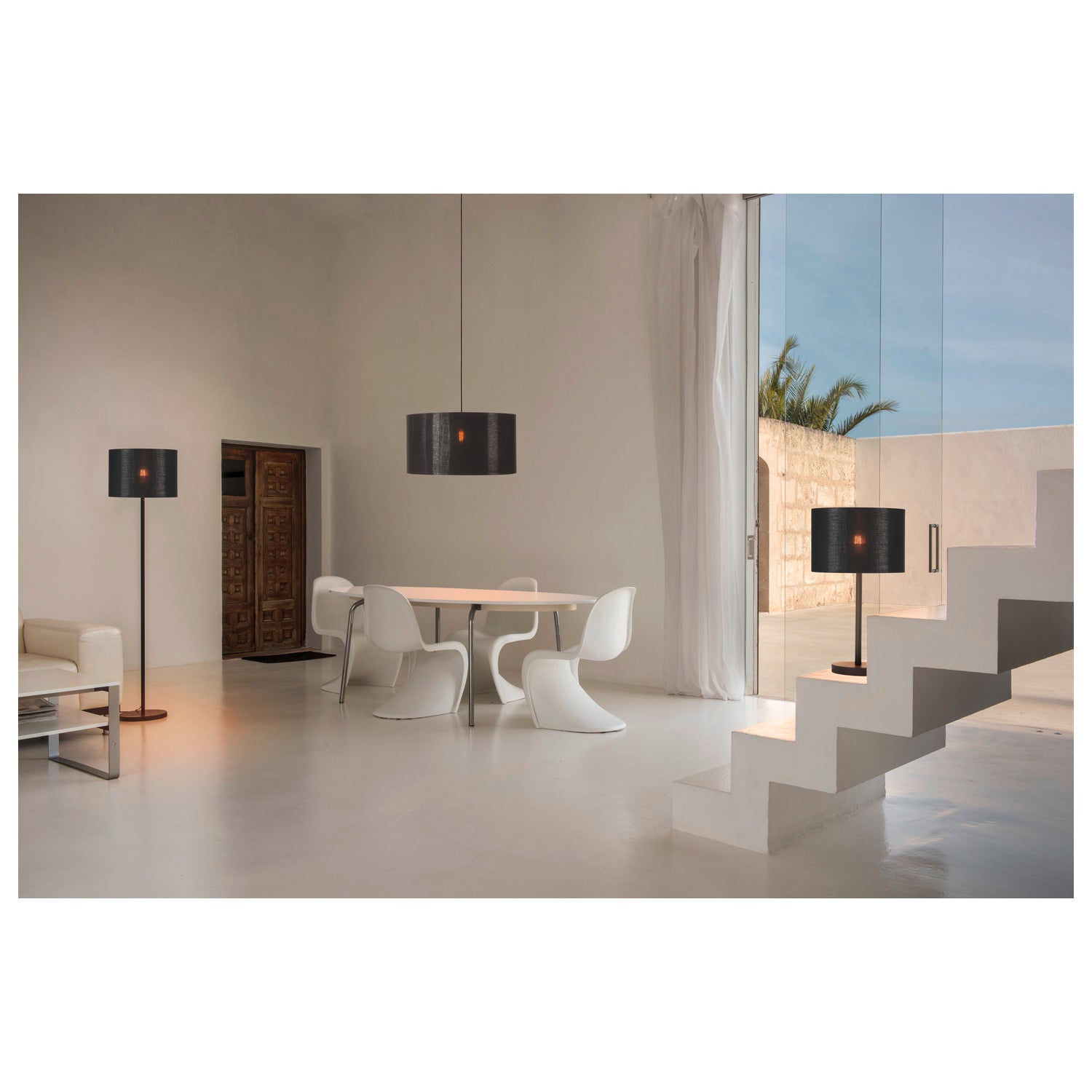 FENDA, Luminária de apoio, pé de Luminária, TC-(D,H,T,Q)SE, preto, sem abat-jour, máx. 60 W