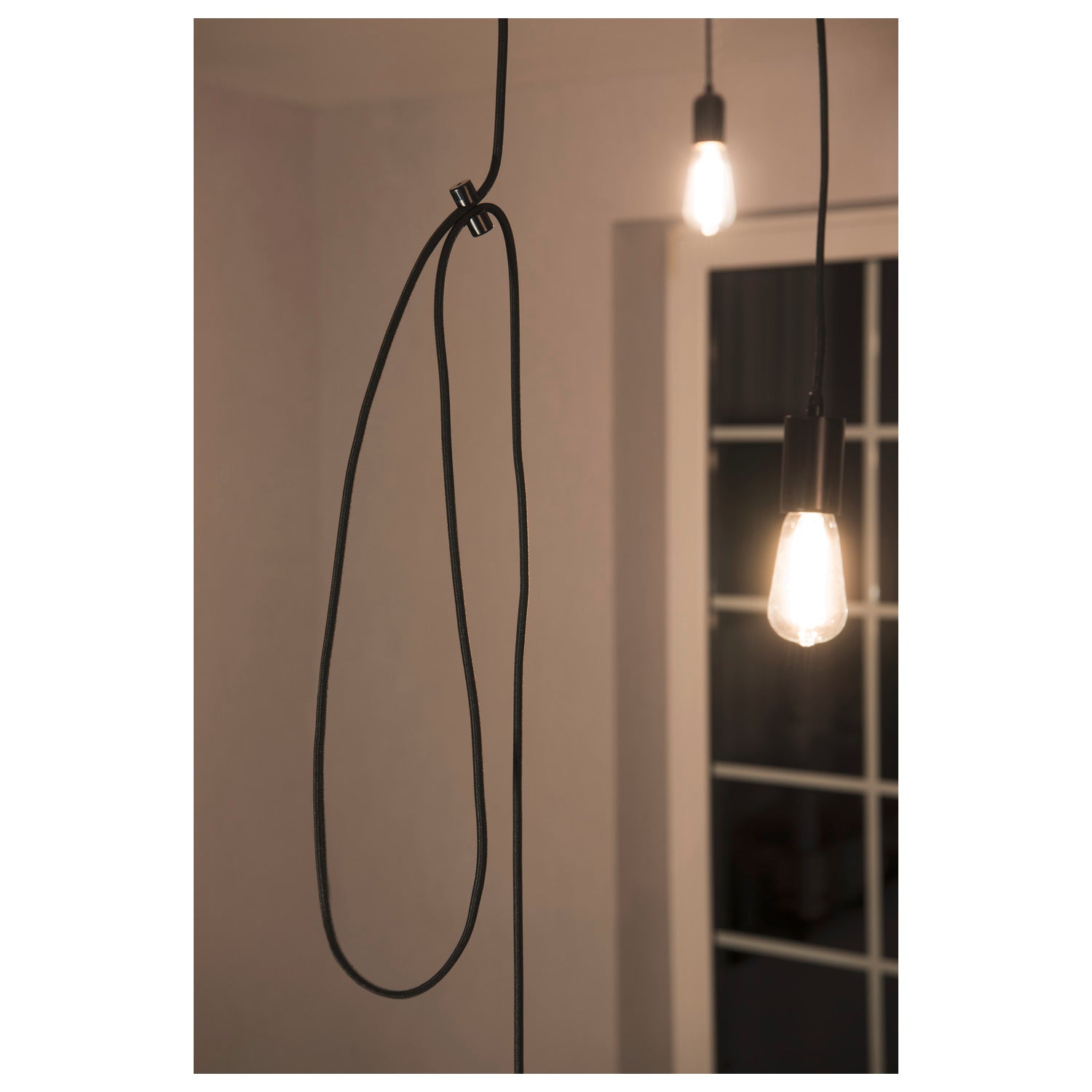 Gancho, para luminária pendente FITU, preto, mola de cabo