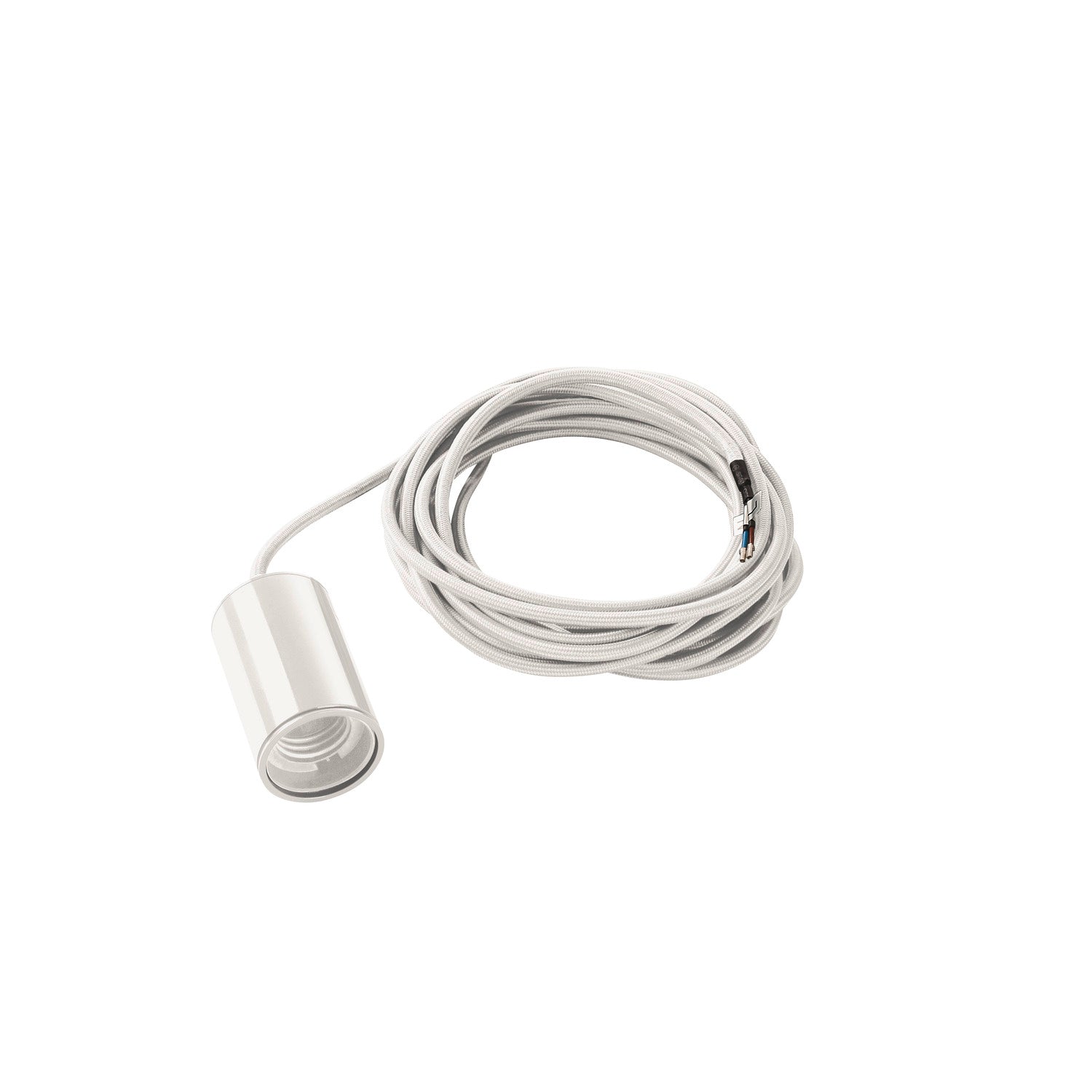 FITU, luminária pendente, A60, redonda, branco, cabo de 5 m com extremidade de cabo aberta, máx. 60 W