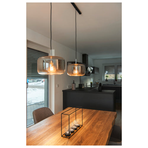 1~ SYSTEM - ADAPTADOR DE LUMINÁRIAS PENDENTES, para calha de montagem saliente de 1 fase, preto, incl. mecanismo de alívio do esforço de tração e peça roscada