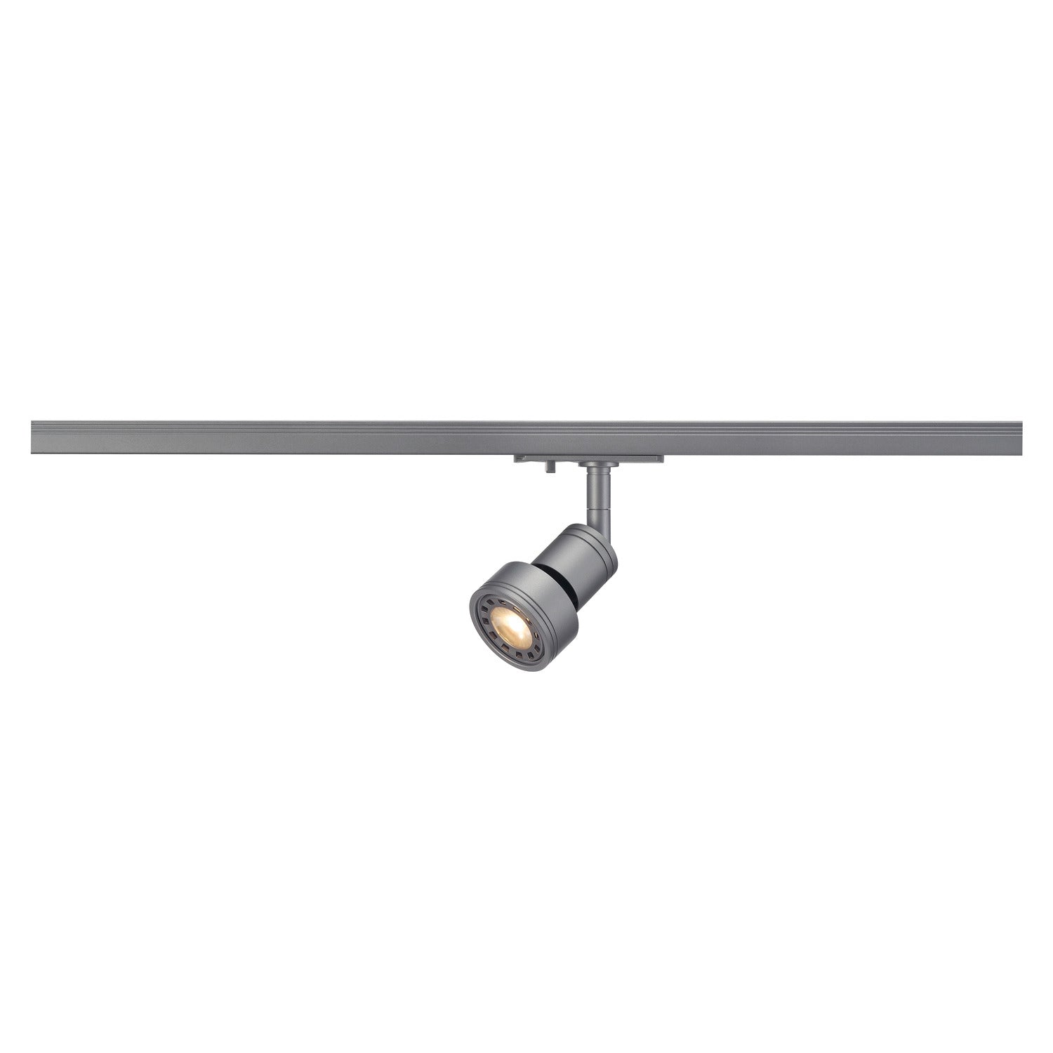 PURI, foco para calha elétrica de alta voltagem de 3 fases, QPAR51, cinzento prateado, máx. 50 W, incl. adaptador de 3 fases