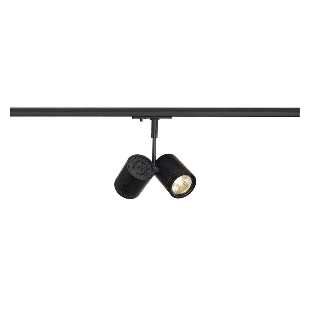 BIMA 2, foco para calha elétrica de 1 fase, duas lâmpadas, QPAR51, preto, máx. 50 W, incl. adaptador de 1 fase