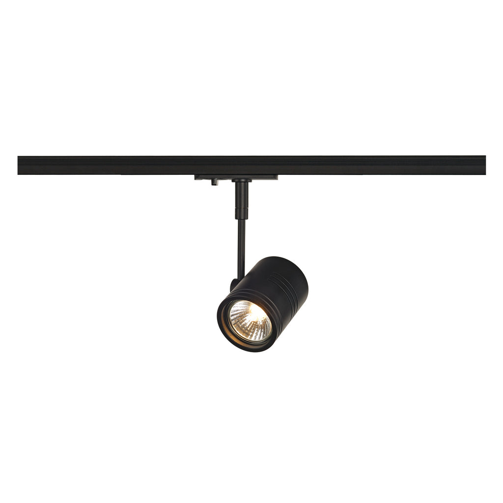 BIMA 1, foco para calha elétrica de 1 fase, uma lâmpada, QPAR51, preto matizado, máx. 50 W, incl. adaptador de 1 fase