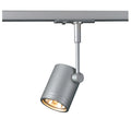 BIMA 1, foco para calhas elétricas de alta voltagem de 1 fase, uma lâmpada, QPAR51, cinzento prateado, máx. 50 W, incl. adaptador de 1 fase