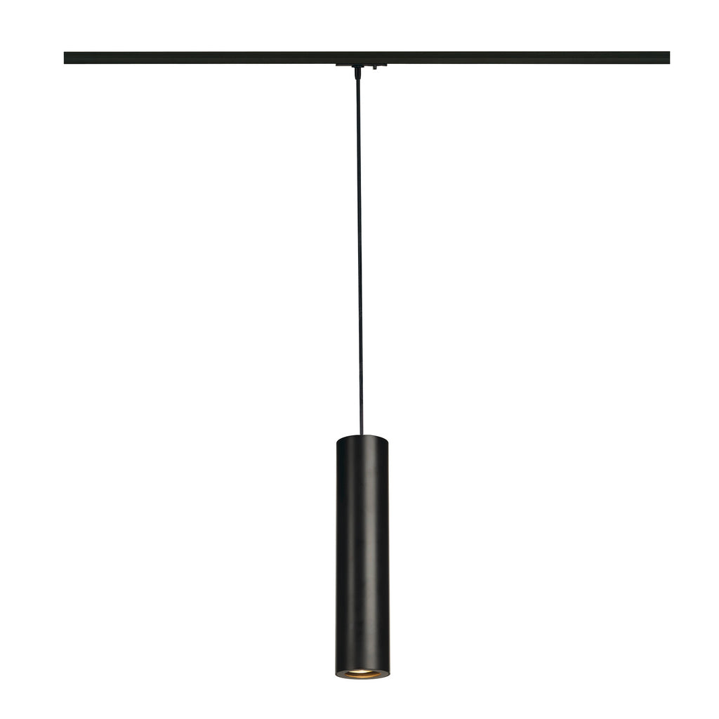 ENOLA_B, luminária pendente para calha elétrica de 1 fase, QPAR51, preto, máx. 50 W, incl. adaptador de 1 fase