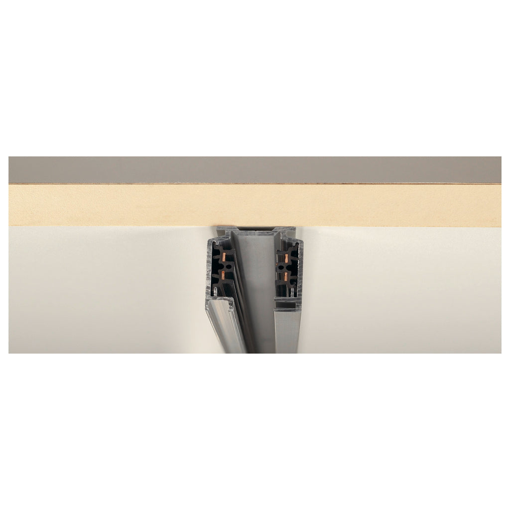 EUTRAC SYSTEM - EUROTRAC K, CALHA DE MONTAGEM SALIENTE DE 3 FASES, calha de alta voltagem, cinzento prateado, 1 m