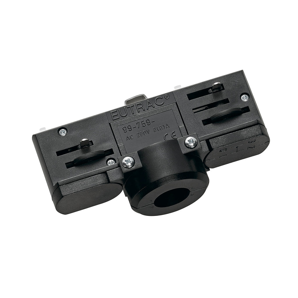 EUTRAC SYSTEM - ADAPTADOR PARA LUMINÁRIA PENDENTE, para sistema de calha de alta voltagem de 3 fases, preto, incl. acessório de montagem