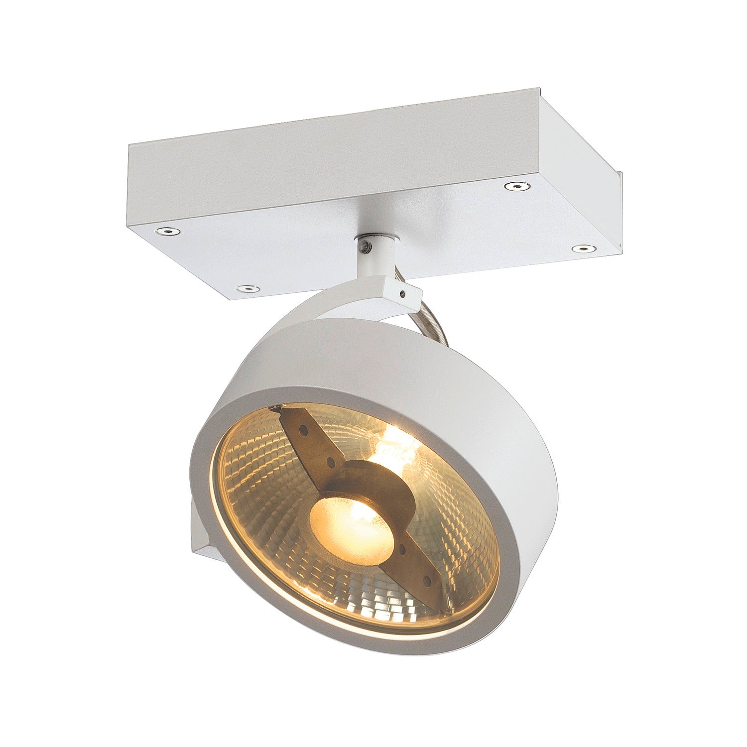 KALU, luminária de parede e de teto, uma lâmpada, QPAR111, redonda, branco matizado, máx. 75 W