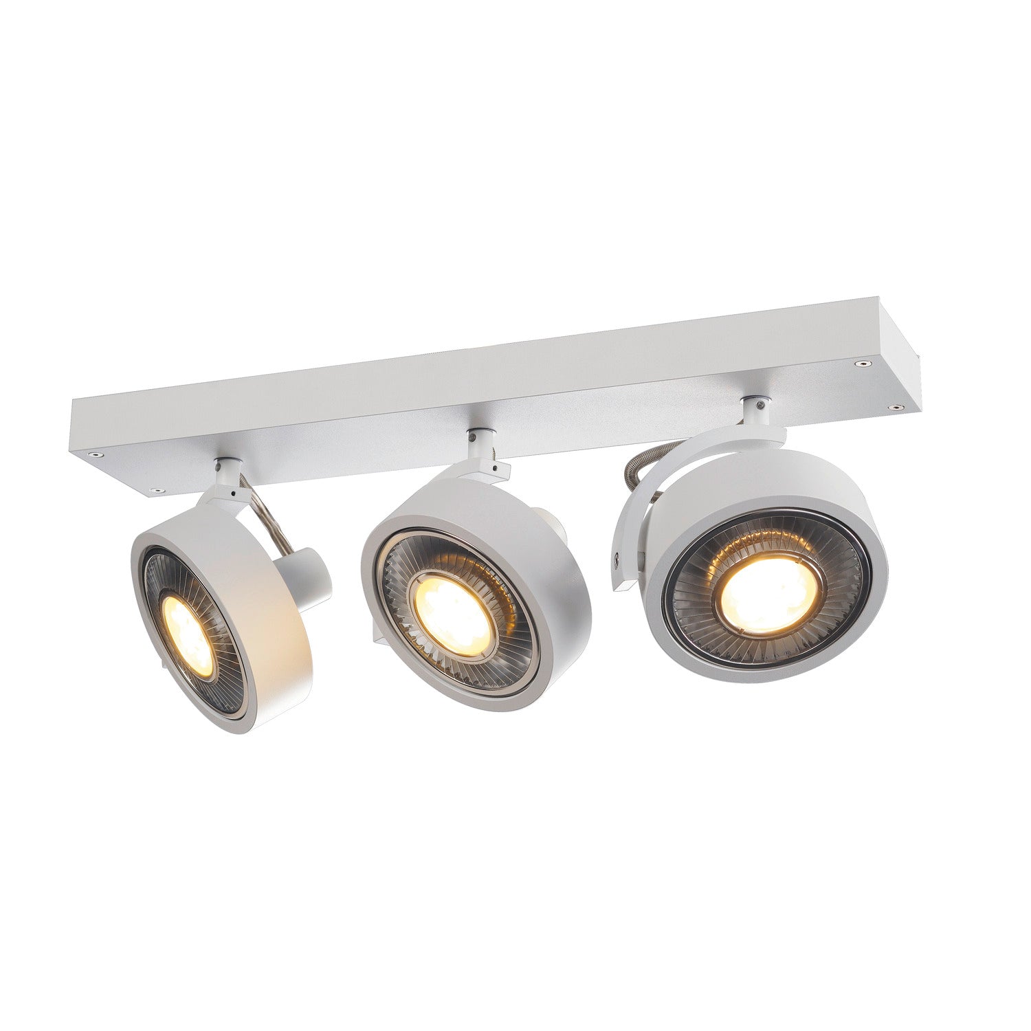 KALU, luminária de parede e de teto, três lâmpadas, QPAR111, redonda, branco matizado, máx. 225 W