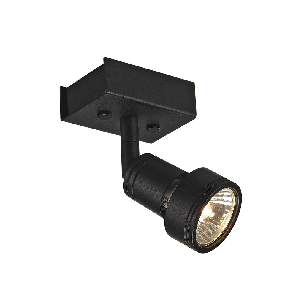 PURI 1, luminária de parede e de teto, uma lâmpada, QPAR51, preto matizado, máx. 50 W, com anel de decoração