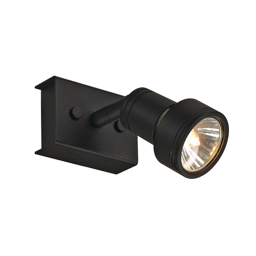 PURI 1, luminária de parede e de teto, uma lâmpada, QPAR51, preto matizado, máx. 50 W, com anel de decoração